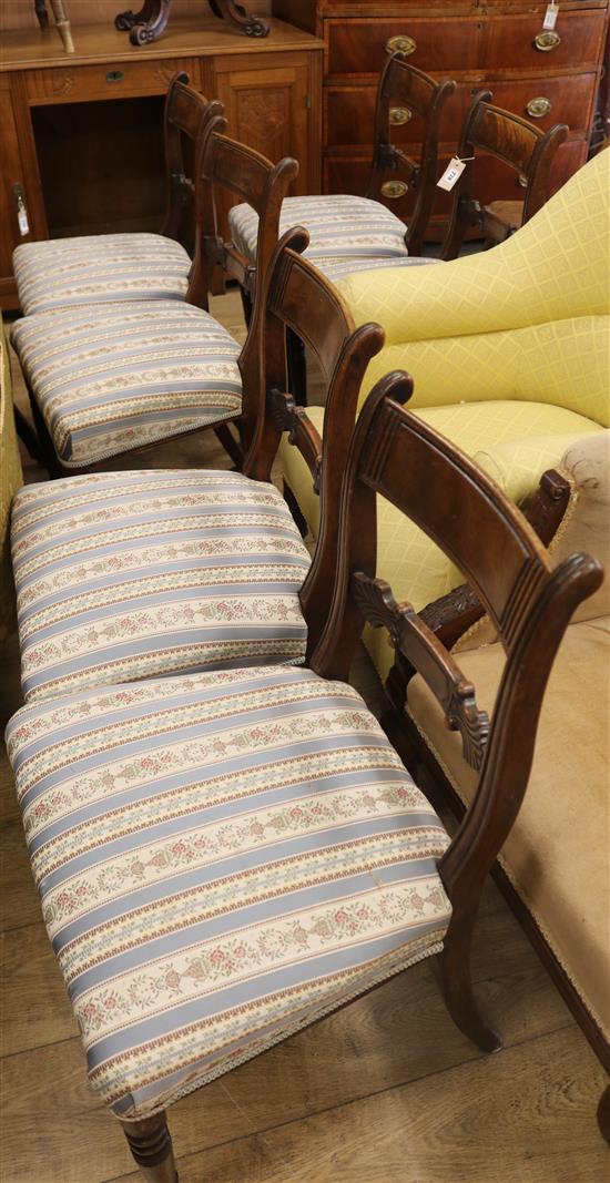 A set of six dining chairs